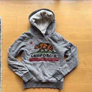 Cozy fleece-lined Gray California Kids Hoodie - 10